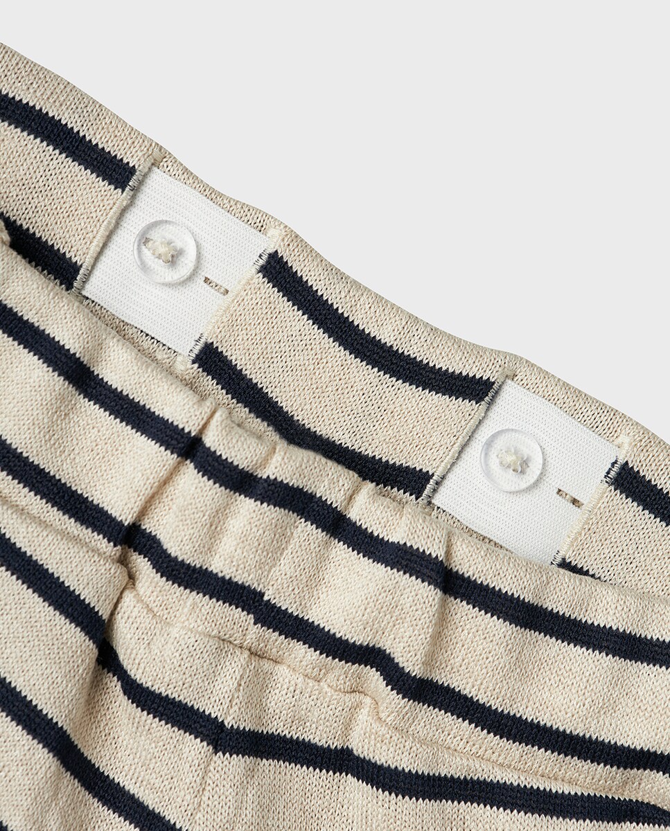 Calças Fluidas Bege-5