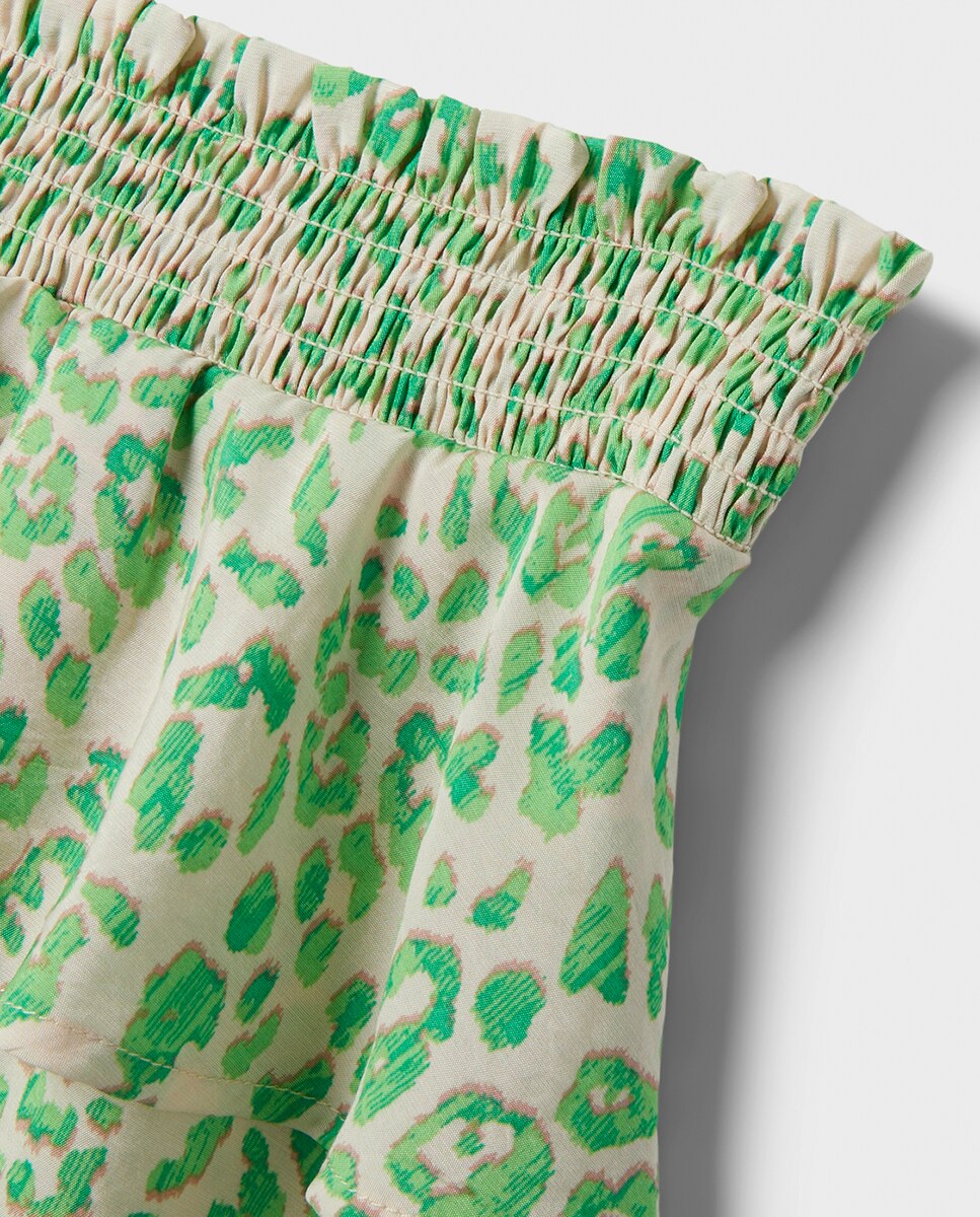 Saia com Folhos Verde-3