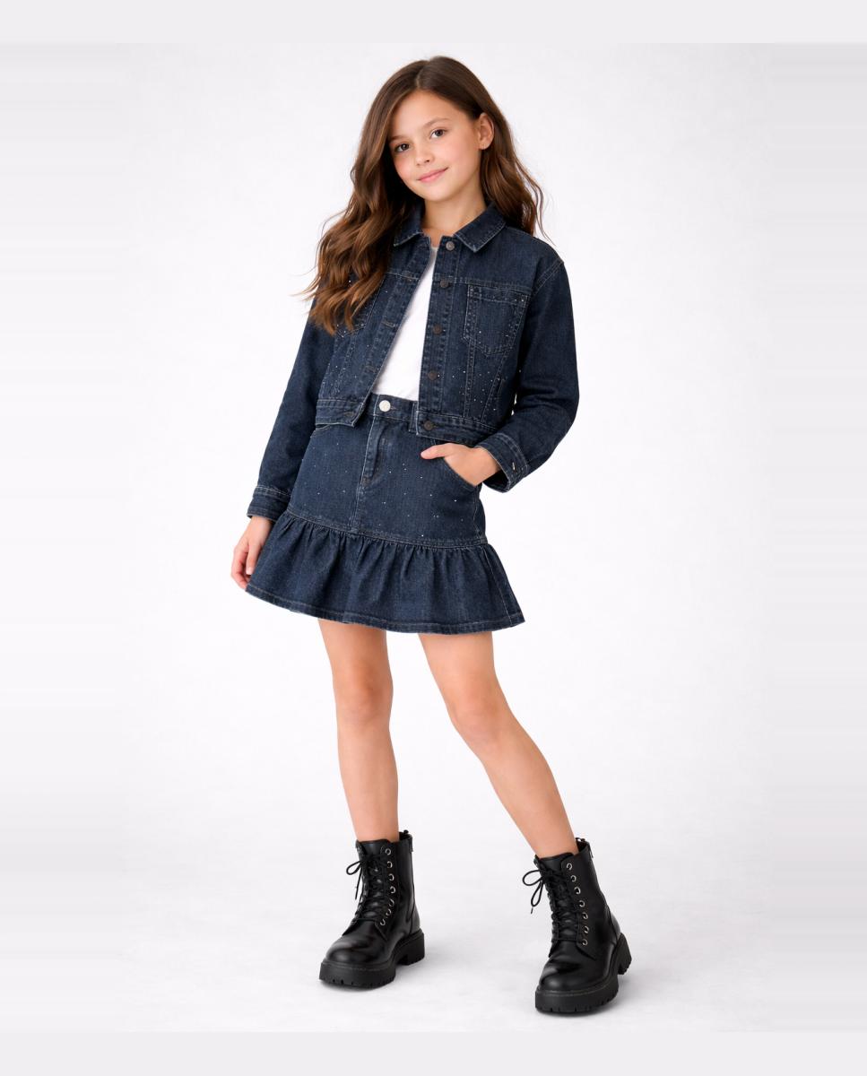 Saia de Ganga com Detalhes Subtis Azul-1