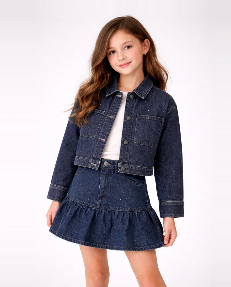 Saia de Ganga com Detalhes Subtis Azul-2