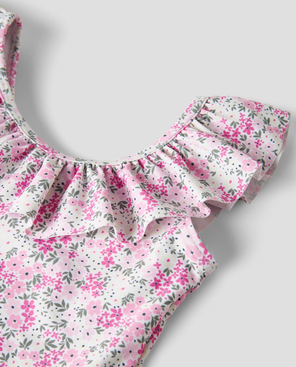 Fato de Banho com Estampado Floral name it Branco-3