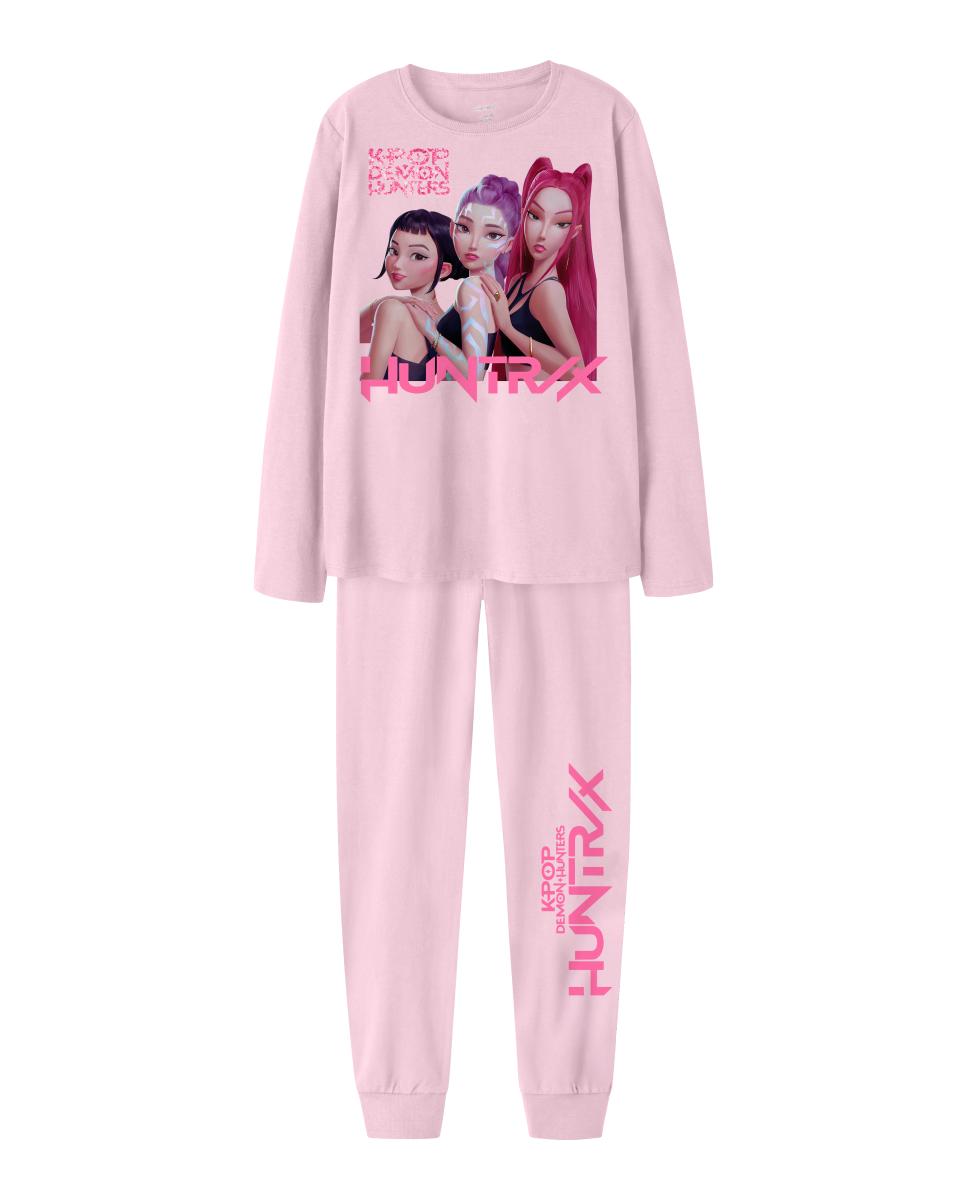 Pijama Kpop de Manga Comprida Rosa-2