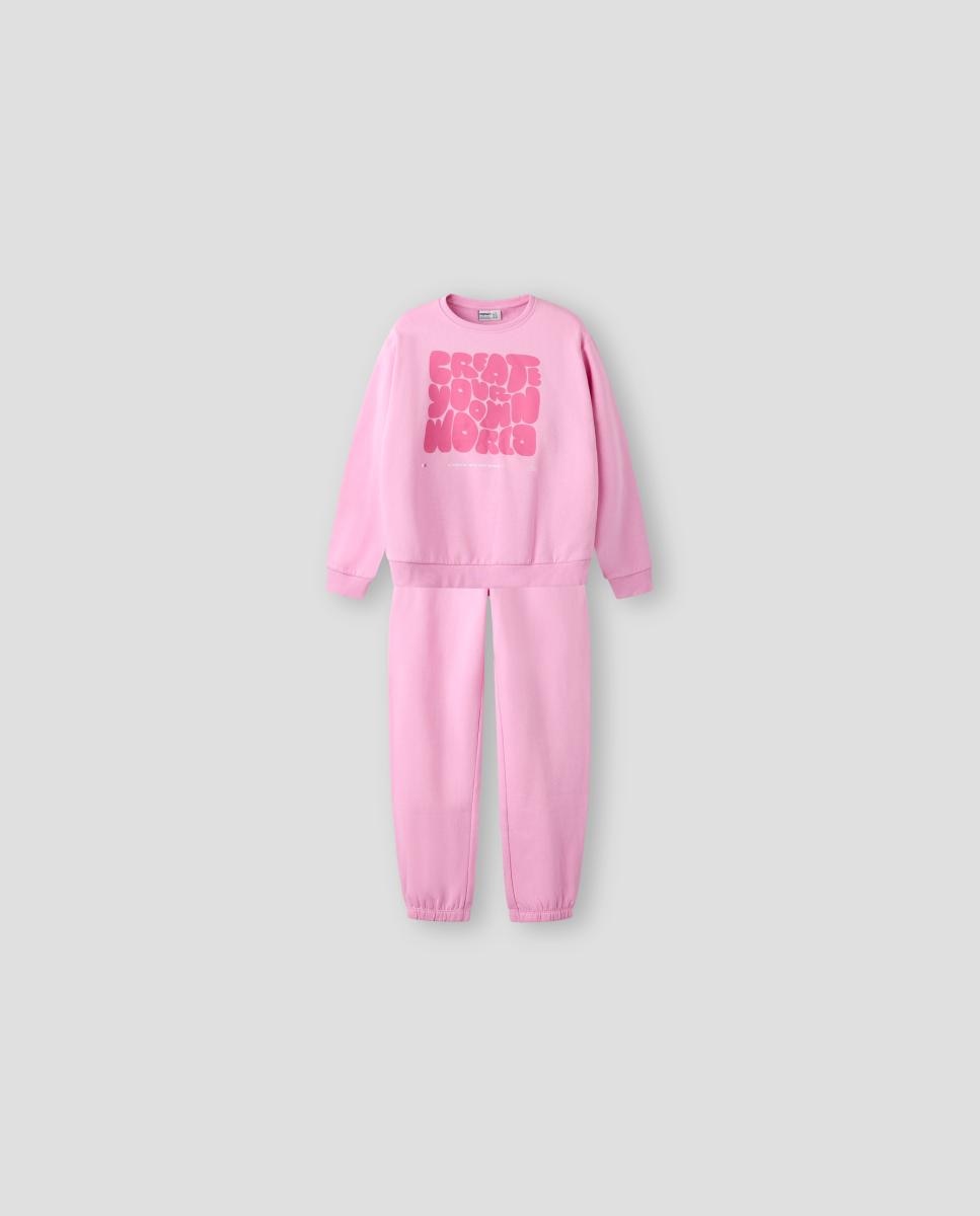 Fato de Treino Completo para Menina Rosa-2