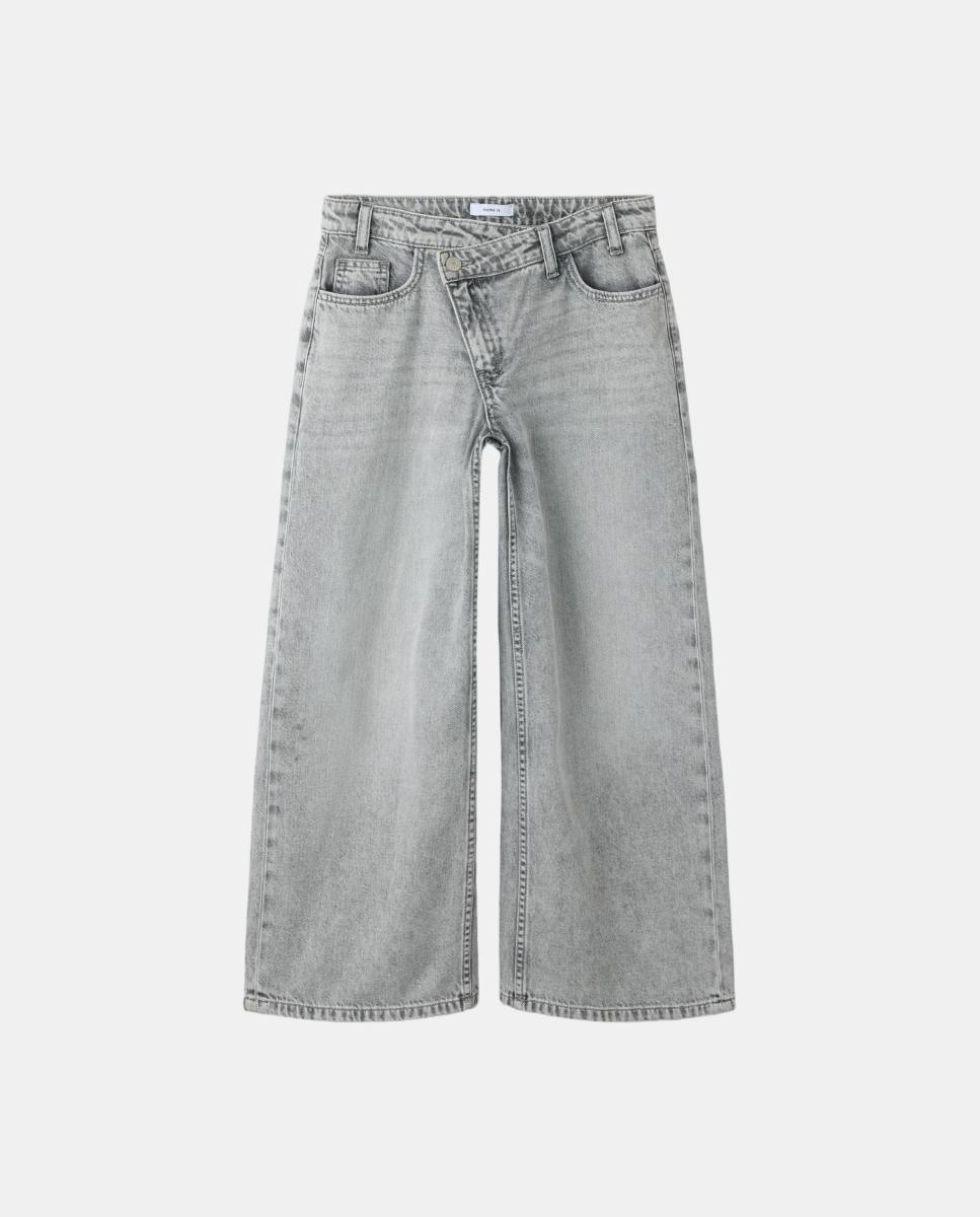Jeans Wide para Menina Cinzento-claro-2
