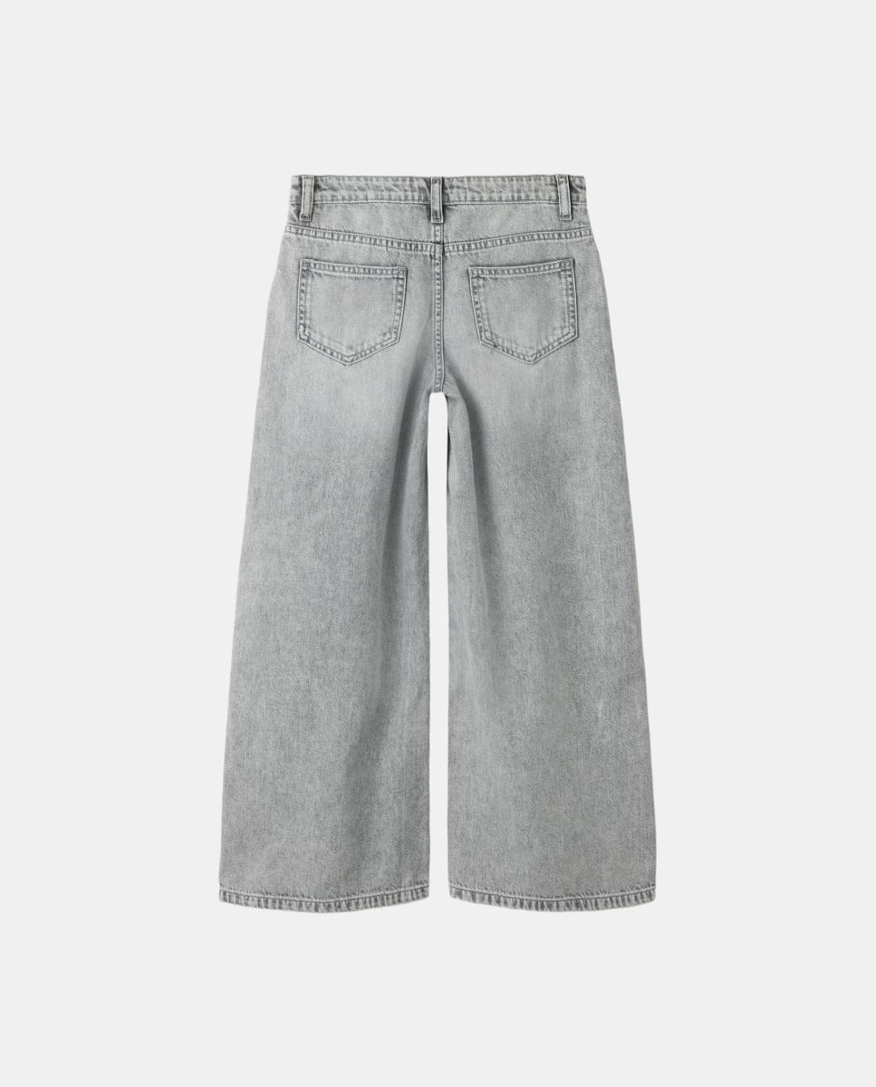 Jeans Wide para Menina Cinzento-claro-3