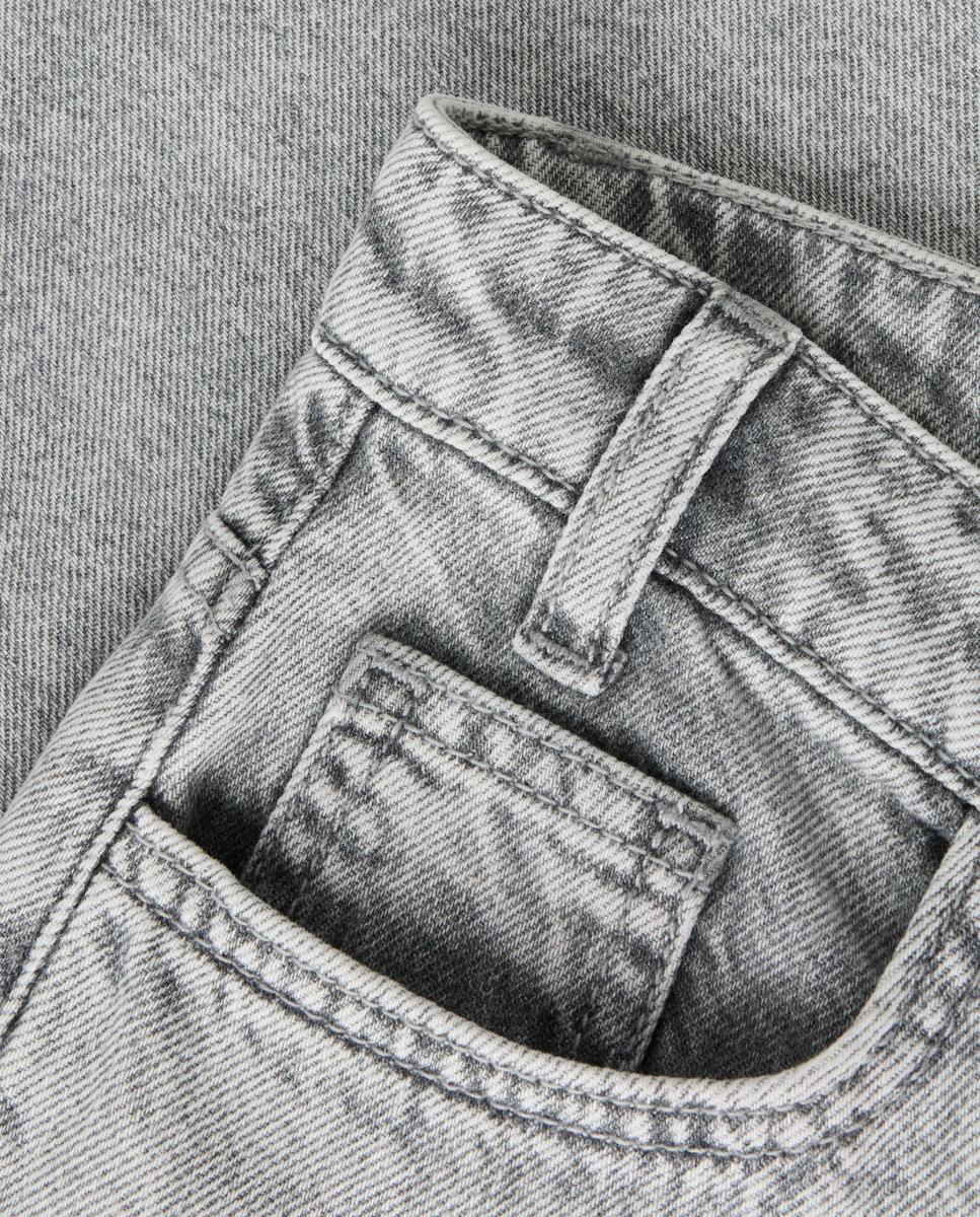 Jeans Wide para Menina Cinzento-claro-4