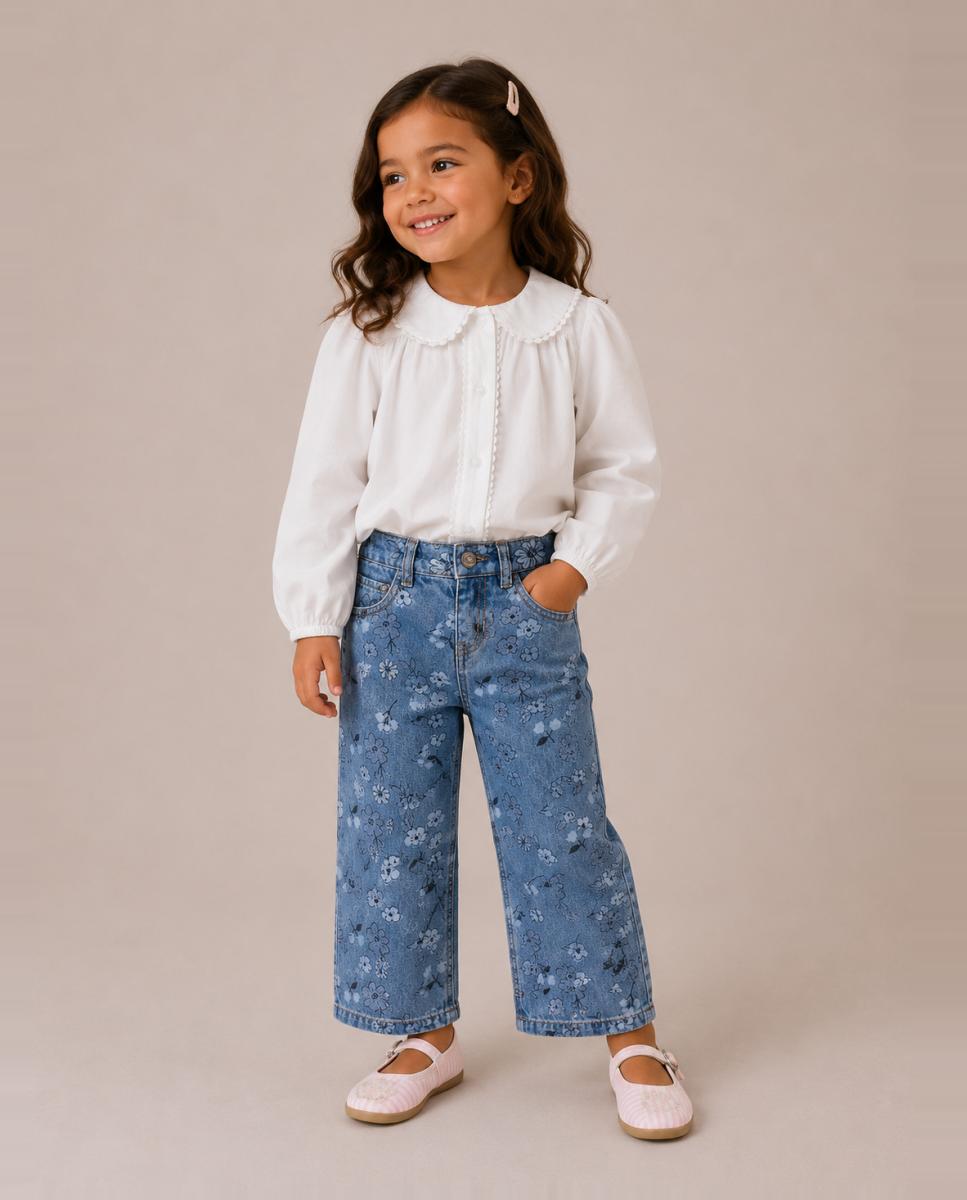 Imagem 0 de Jeans de Flores para Menina