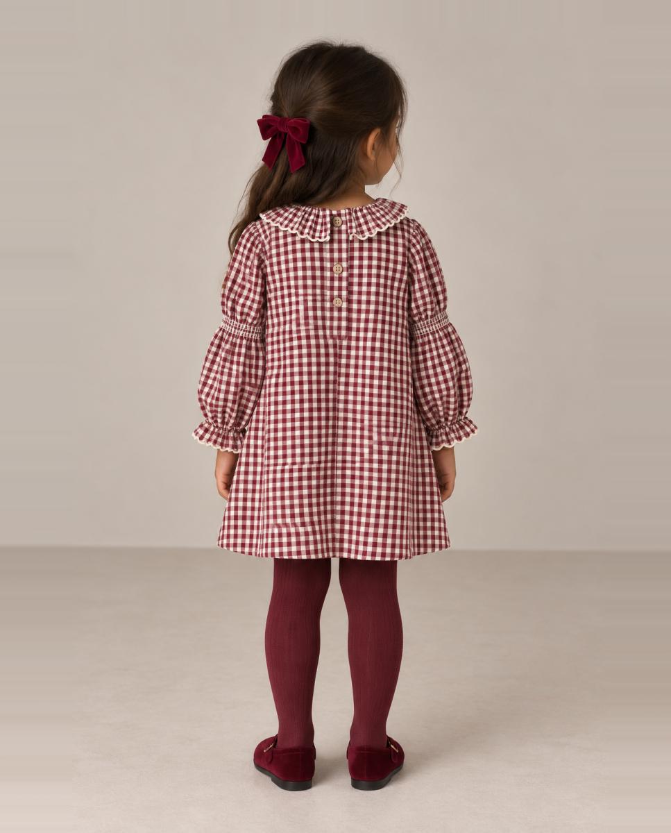 Vestido aos Quadrados Vermelho-2