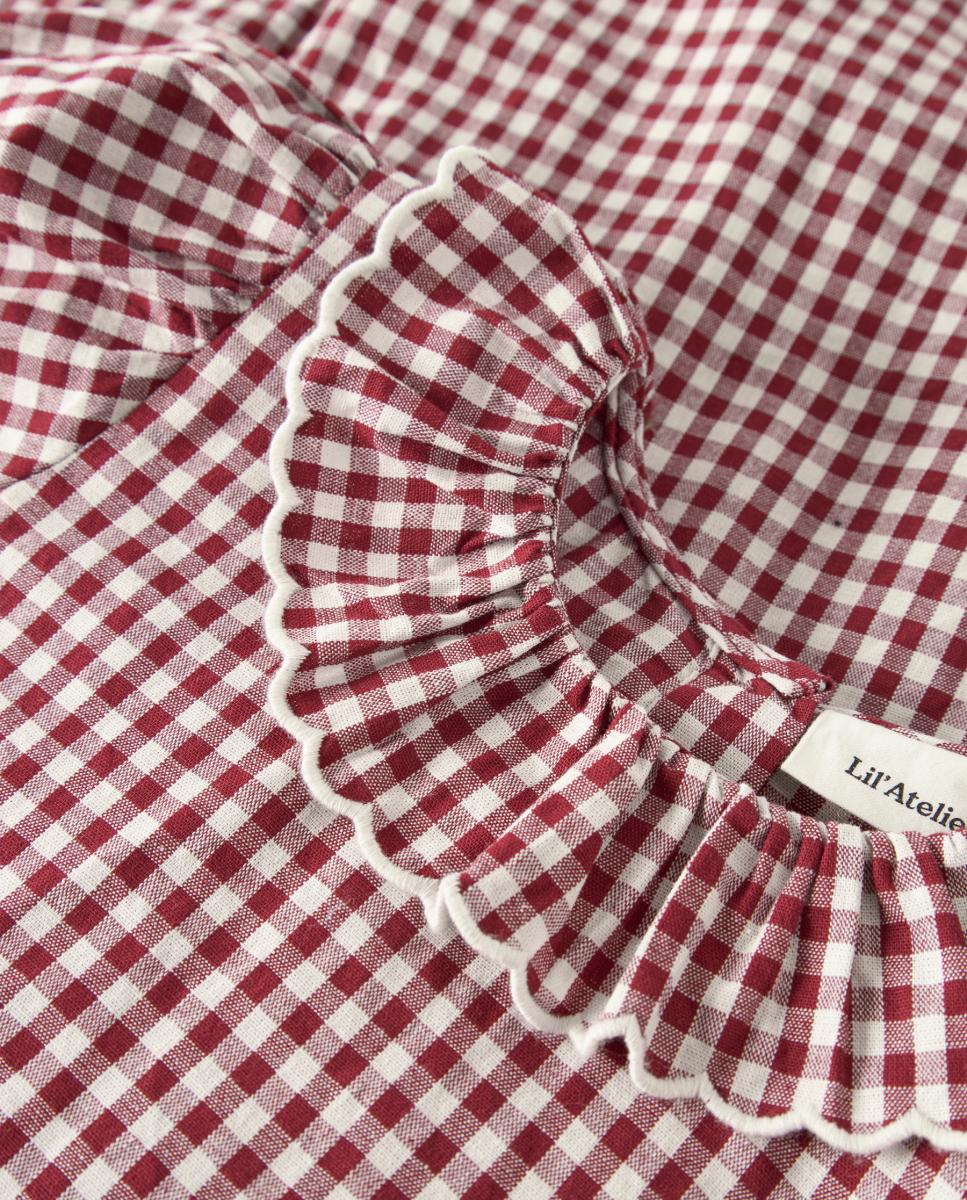 Vestido aos Quadrados Vermelho-6