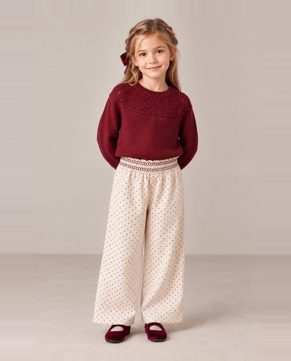Pantalón wide de lunares - name it - Crema Crema-2