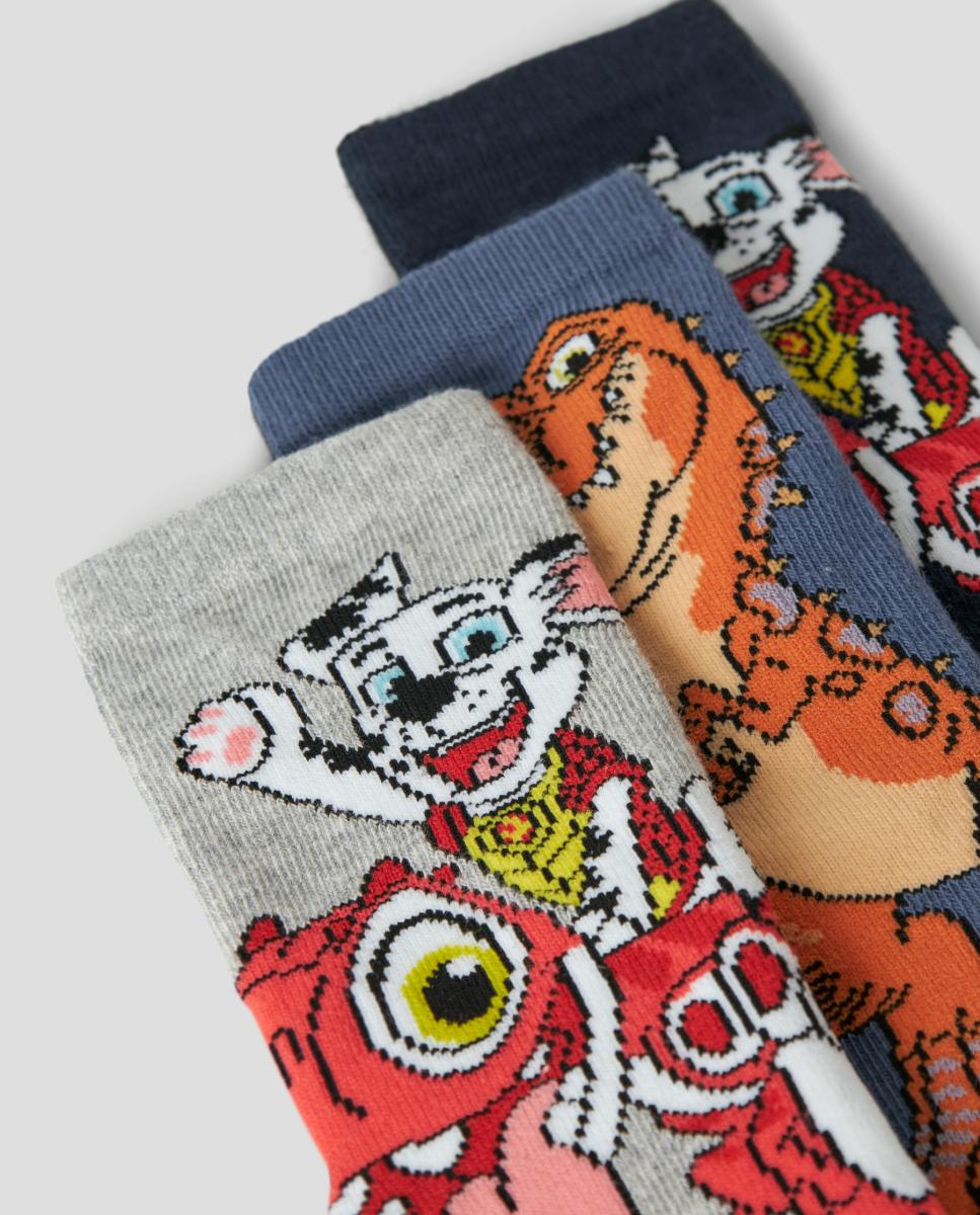 Conjunto de Três Pares de Meias Patrulha Pata Azul-marinho-4