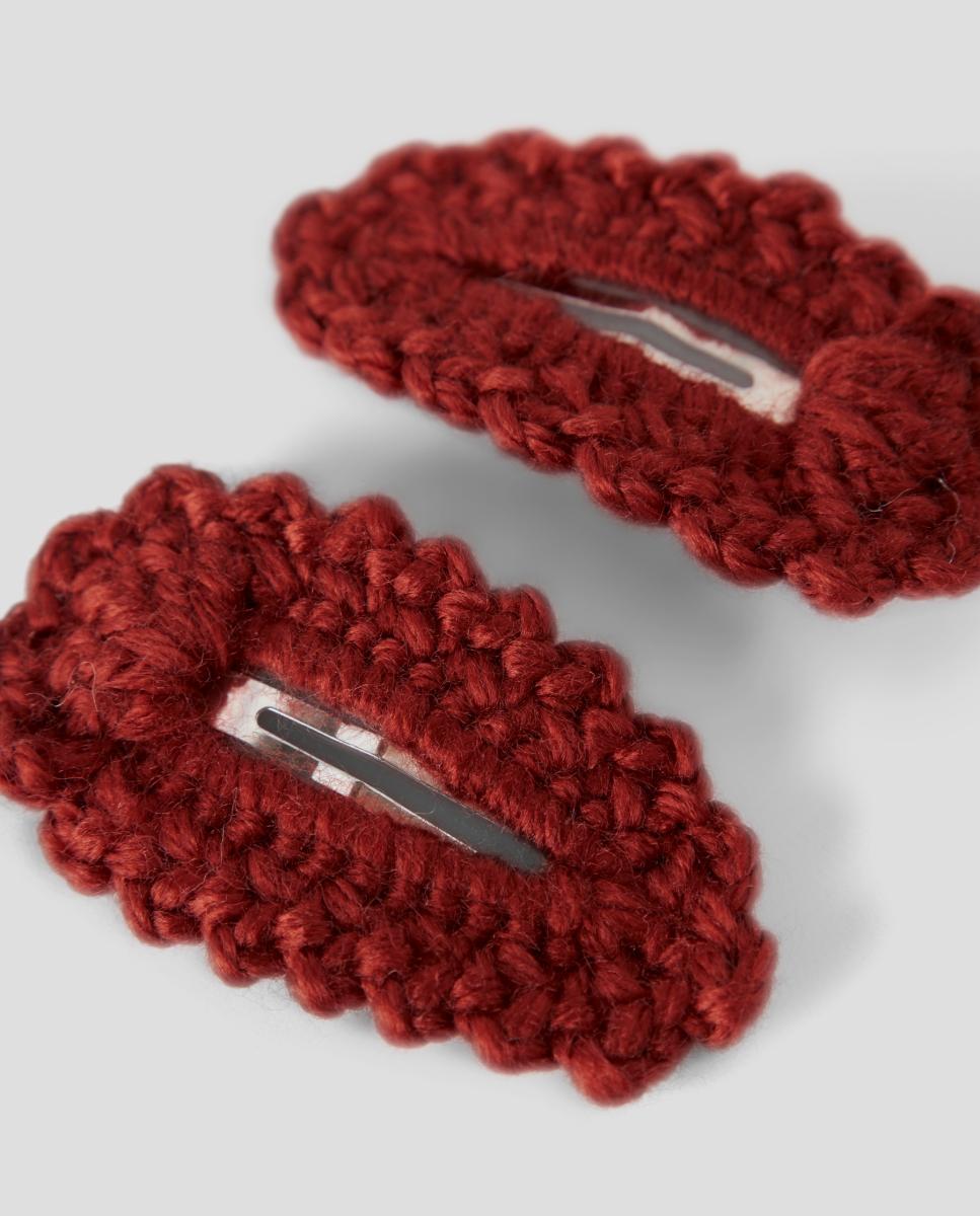 Conjunto de 2 Ganchos para o Cabelo com Fecho de Clipe Vermelho-2