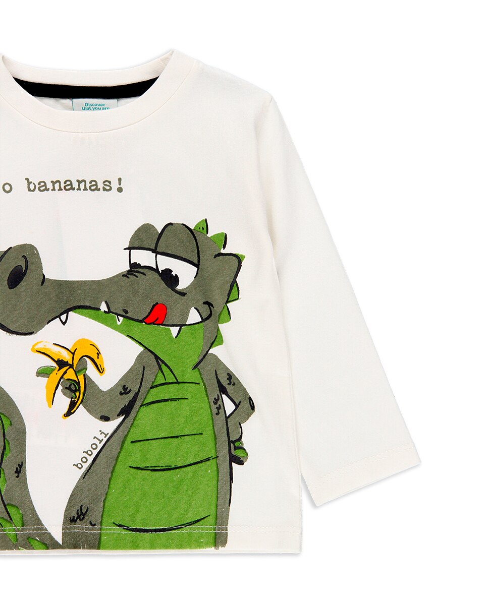 Camisola de Manga Comprida em Algodão Boboli Branco-3