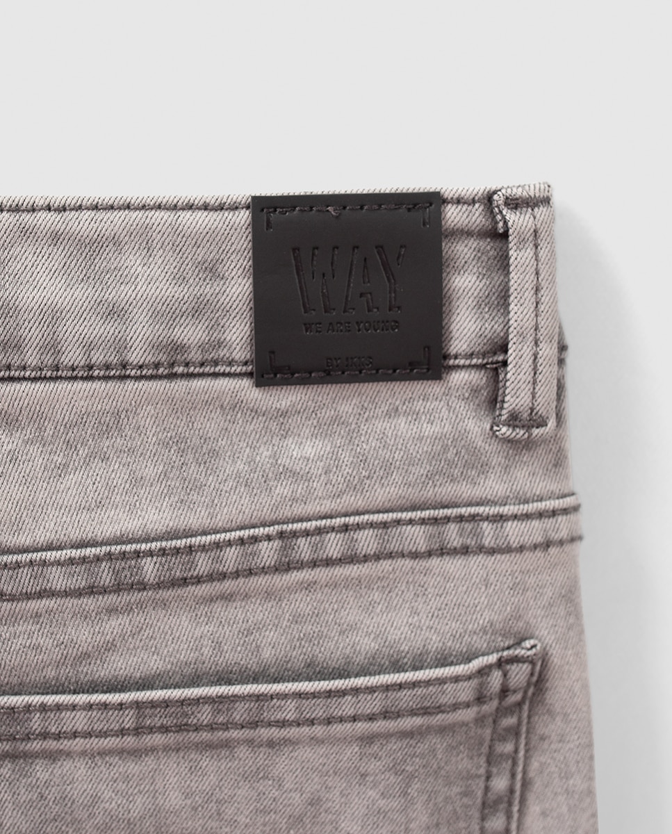 Jeans - Cinzento Cinzento-4