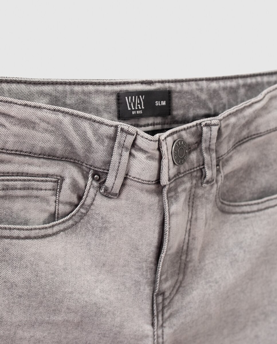 Jeans - Cinzento Cinzento-5