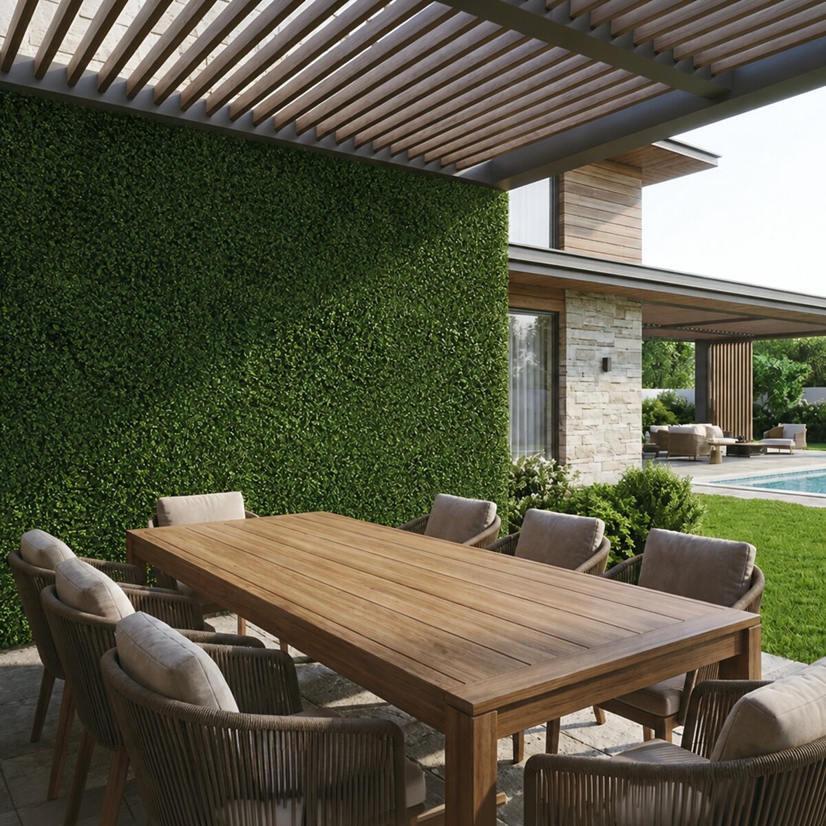Jardim Vertical "Feto Pirenéus" 1 x 1 m Verde-3