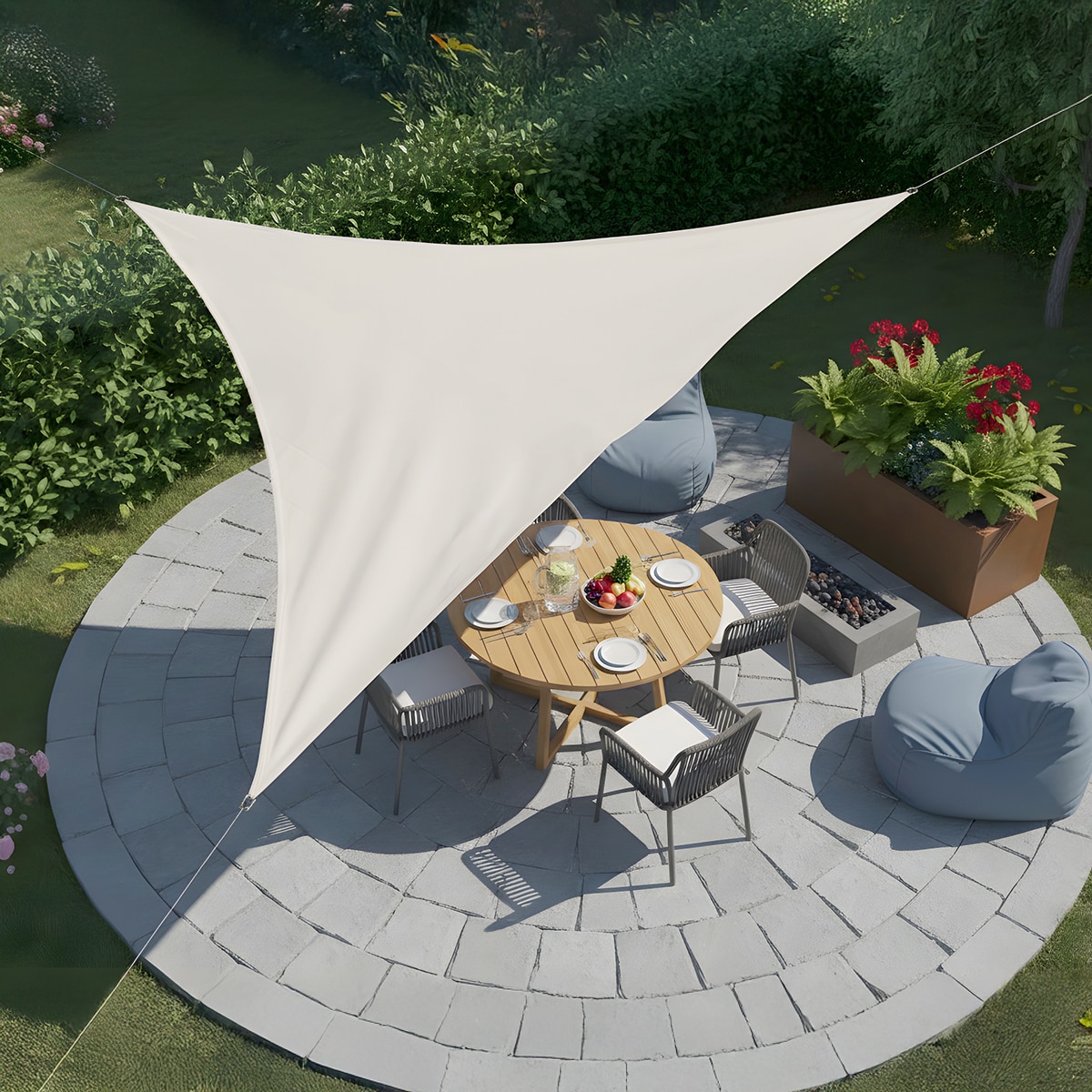 Toldo Vela Triangul 3,6m, SunnyVela 3,6T Beige-6