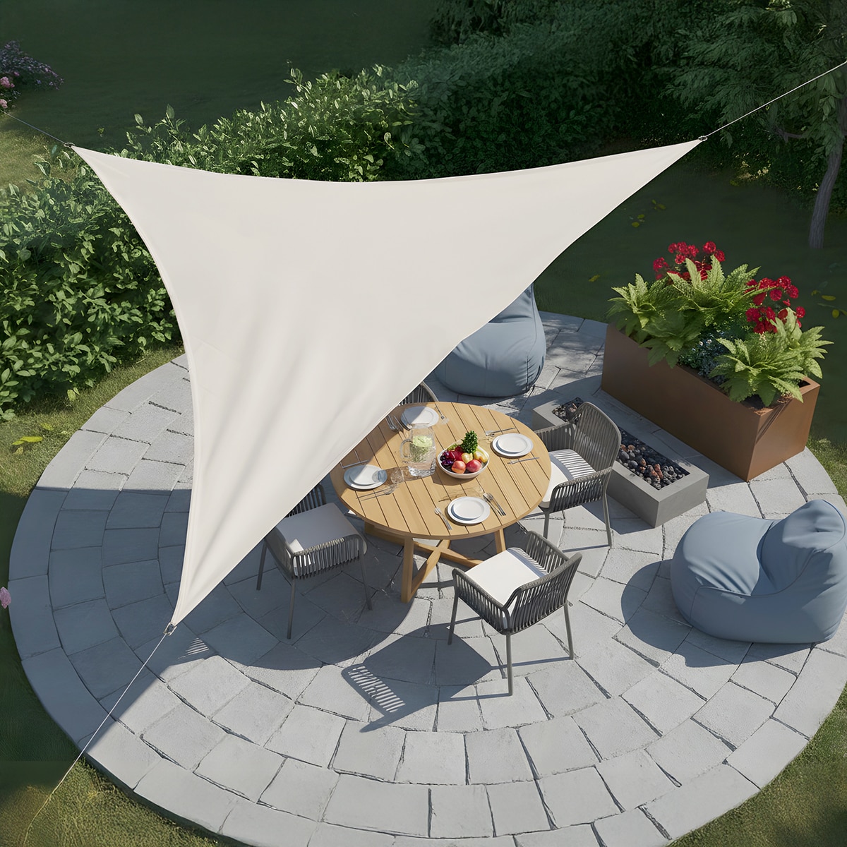 Toldo Vela Triangular 5m, SunnyVela 5T Beige-6