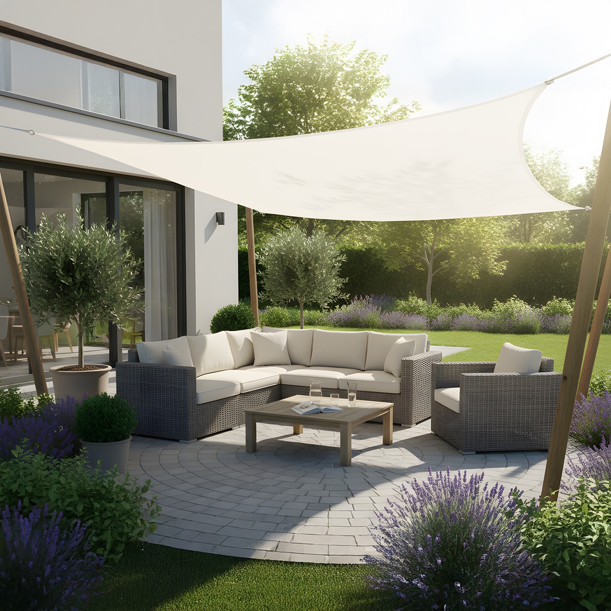 Toldo Vela 3x3m, SunnyVela 3C Beige-7