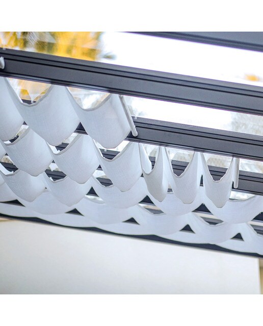 Kit Cortinas para Pérgola Stockholm - Blanco 341 x 805 cm - Incluye 11 sets Blanco-5