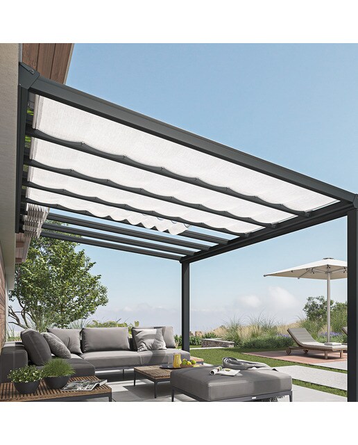 Kit Cortinas para Pérgola Stockholm - Blanco 341 x 805 cm - Incluye 11 sets Blanco-7