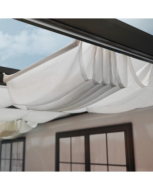 Kit Cortinas para Pérgola Stockholm - Blanco 341 x 805 cm - Incluye 11 sets Blanco-8