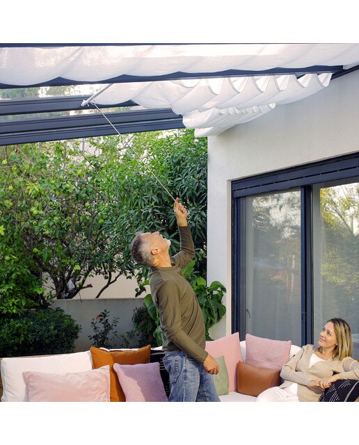 Kit Cortinas para Pérgola Stockholm - Blanco 341 x 805 cm - Incluye 11 sets Blanco-9