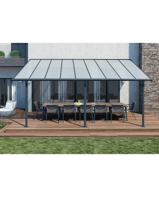 Pérgola Adosada Aluminio Olympia - Gris oscuro 295 x 980 cm Gris oscuro-2