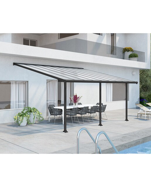 Pérgola Adosada Aluminio Olympia - Gris oscuro 295 x 980 cm Gris oscuro-3