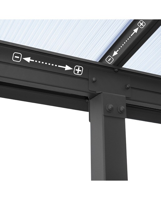 Pérgola Adosada Aluminio Olympia - Gris oscuro 295 x 980 cm Gris oscuro-5