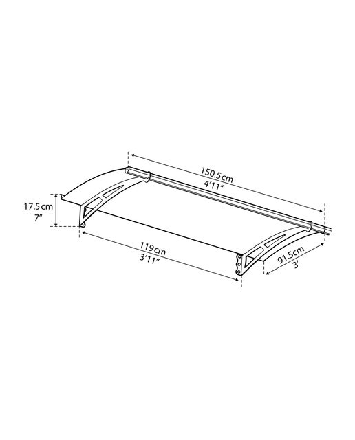 Marquesina para Puerta Aquila 150,5x91,5 cm Gris oscuro-8