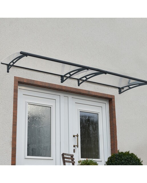 Marquesina para Puerta Aquila 302x91,5 cm Gris oscuro-2