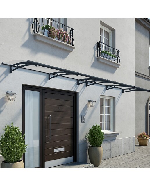 Marquesina para Puerta Aquila 412x91,5 cm Gris oscuro-3