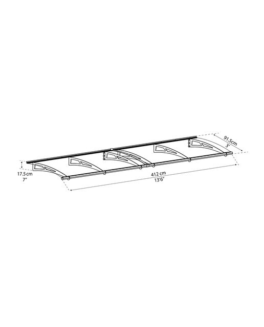 Marquesina para Puerta Aquila 412x91,5 cm Gris oscuro-9