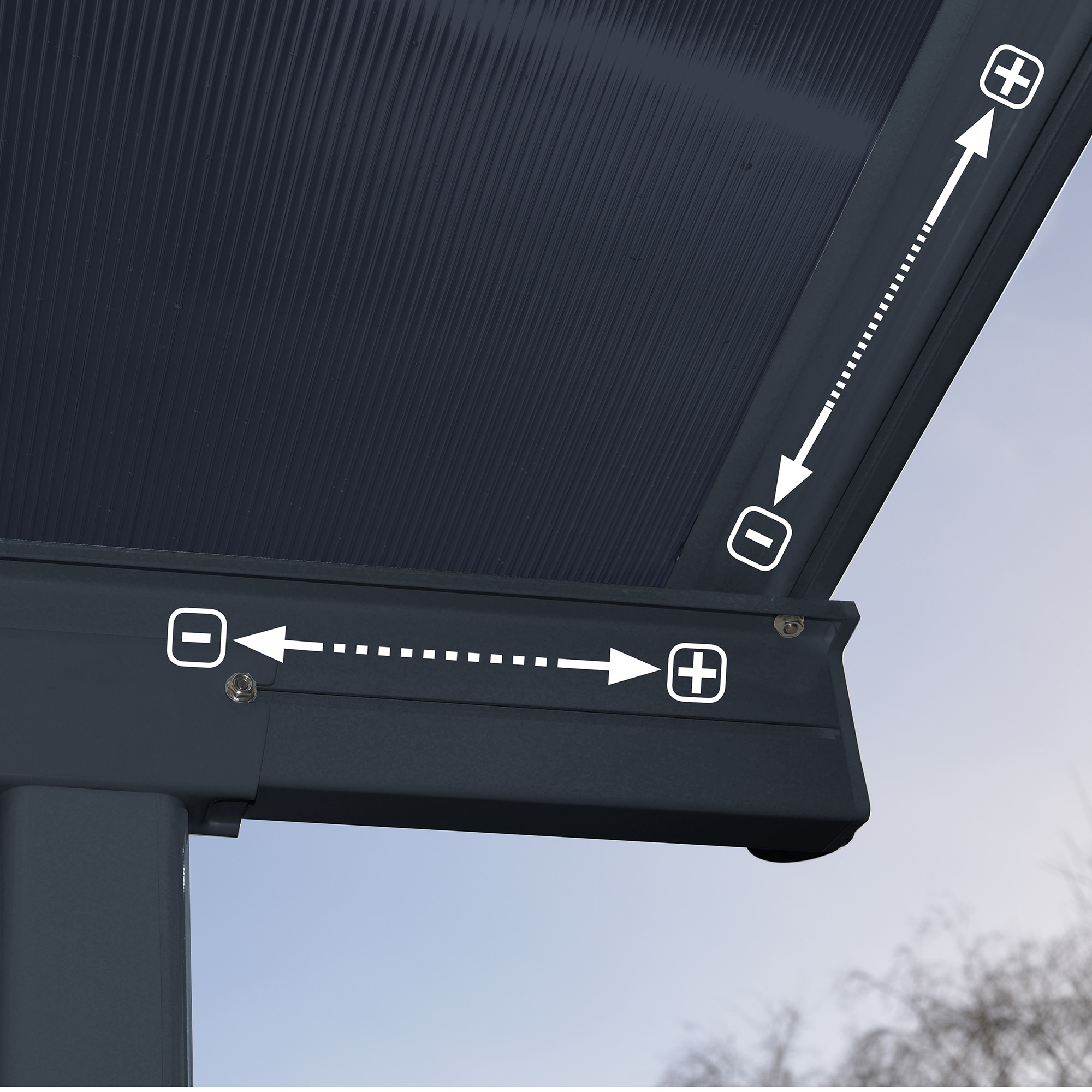 Pérgola Adosada Aluminio Capri Gris oscuro-5