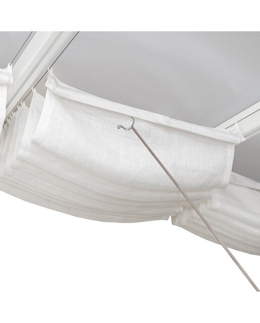 Kit Cortinas para Pérgolas Capri/Olympia - Blanco 3 x 9,7 m - Incluye 16 sets Blanco-2
