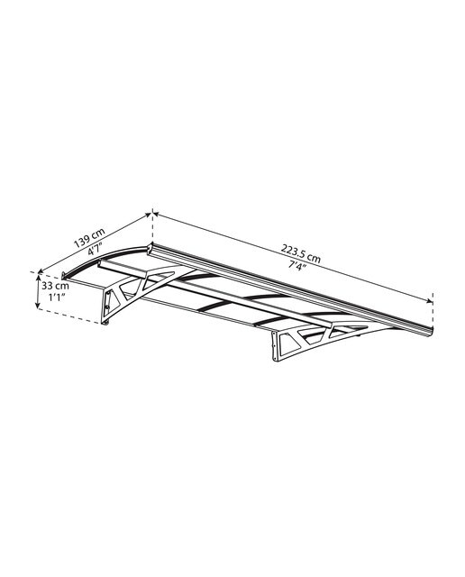 Marquesina para Puerta Canopy Amsterdam 223,5x139 cm Gris oscuro-5