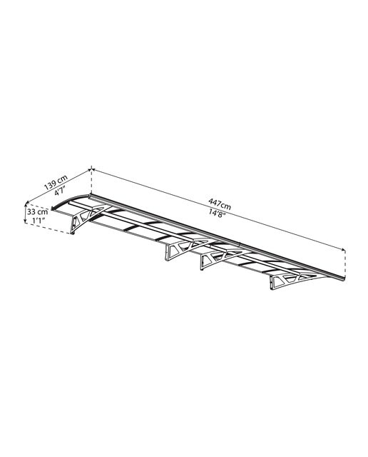 Marquesina para Puerta Canopy Amsterdam 447x139 cm Gris oscuro-5