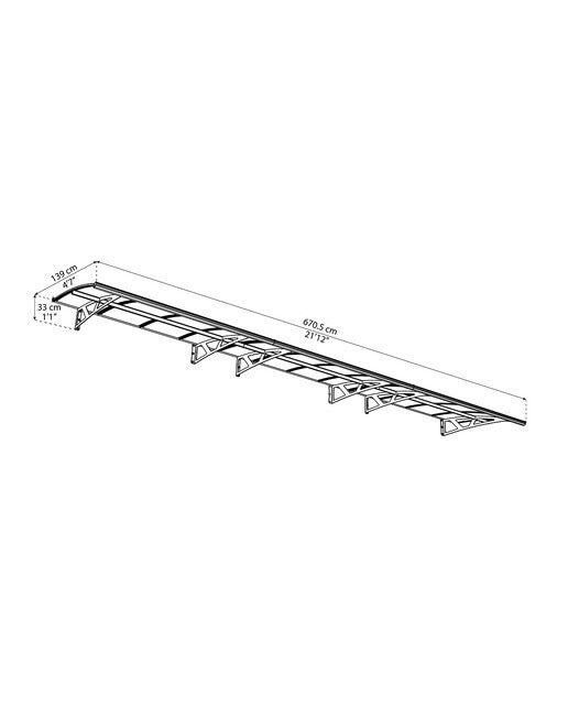 Marquesina para Puerta Canopy Amsterdam 670,5x139 cm Gris oscuro-5