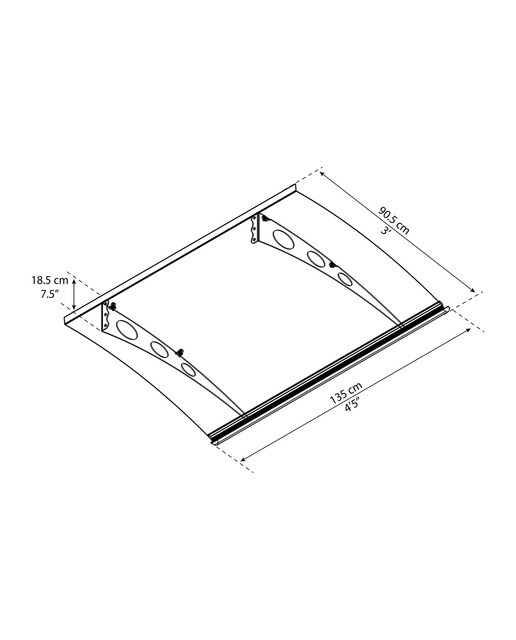 Marquesina para Puerta Canopy Garamond 135,5x90,5 cm Gris oscuro-6