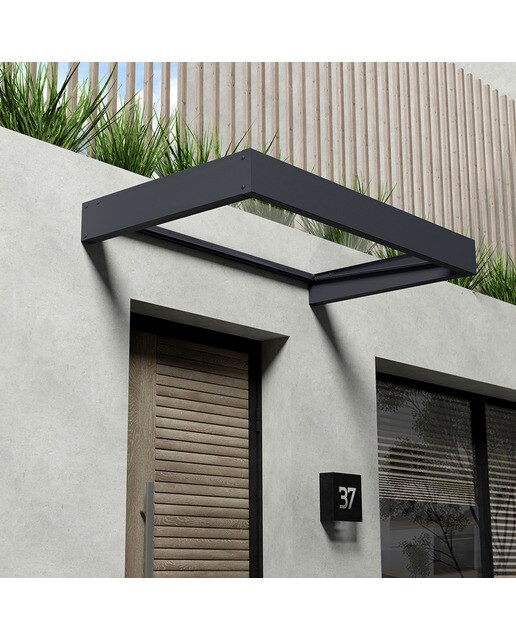 Marquesina para Puerta Canopy Sophia 160x95 cm Gris oscuro-2
