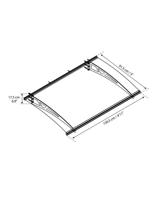 Marquesina para Puerta Canopy Altair 150,5x91,5 cm Gris oscuro-8