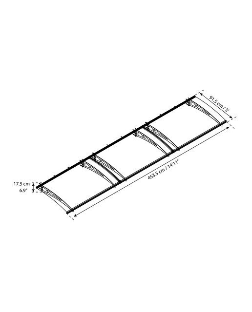 Marquesina para Puerta Canopy Altair 453,5x91,5 cm Gris oscuro-7