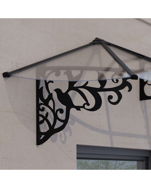 Marquesina para Puerta Lily XL 217x88 cm Negro-4