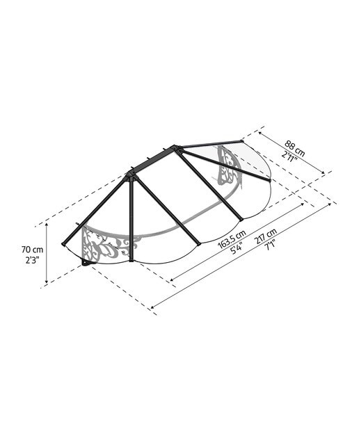 Marquesina para Puerta Lily XL 217x88 cm Negro-5
