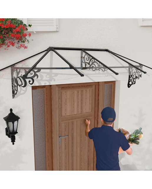 Marquesina para Puerta Lily XL 268x88 cm Negro-2