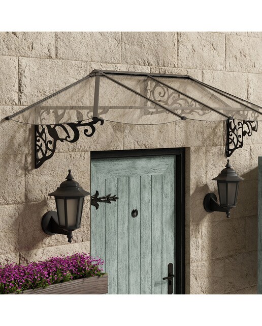 Marquesina para Puerta Lily XL 268x88 cm Negro-3