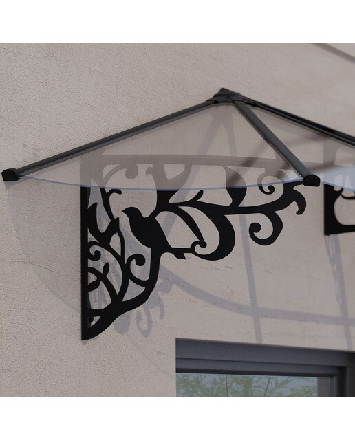 Marquesina para Puerta Lily XL 268x88 cm Negro-4