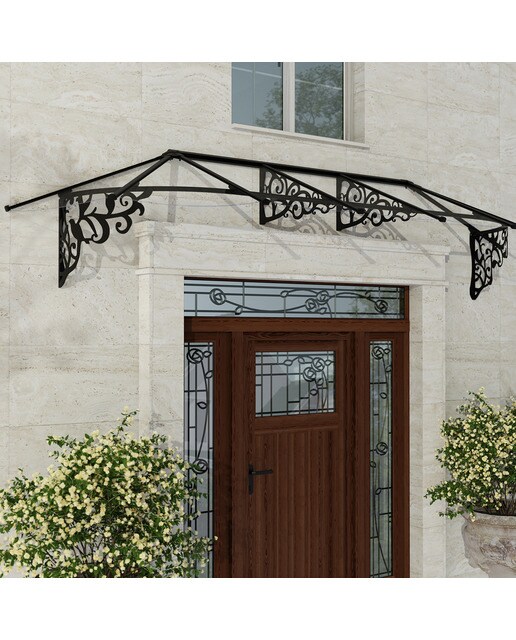 Marquesina para Puerta Lily XL 319x88 cm Negro-2