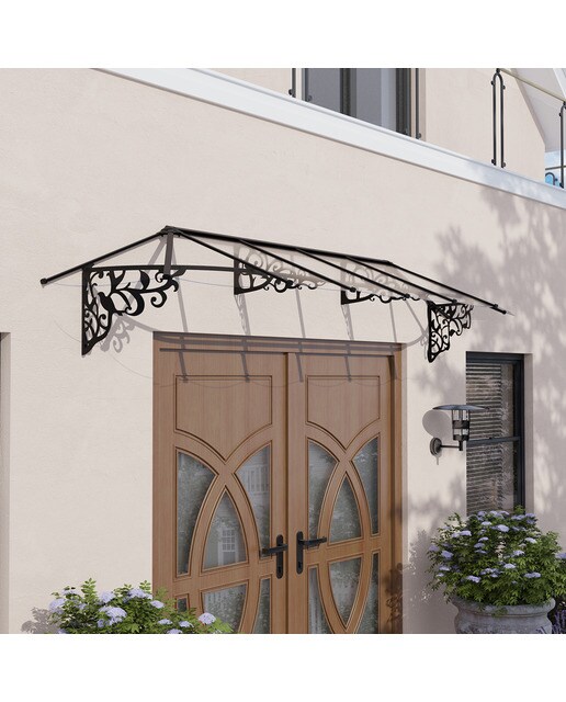 Marquesina para Puerta Lily XL 370x88 cm Negro-2